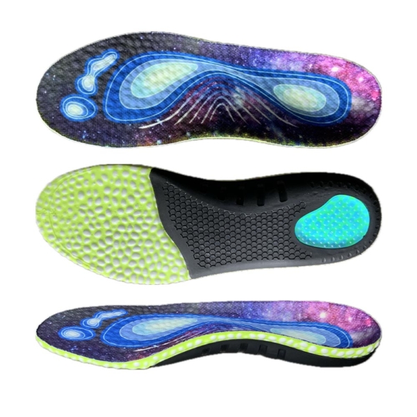 Cast popcorn + heat deepened fabric + TPU arch support + Kiel shock absorbing pad